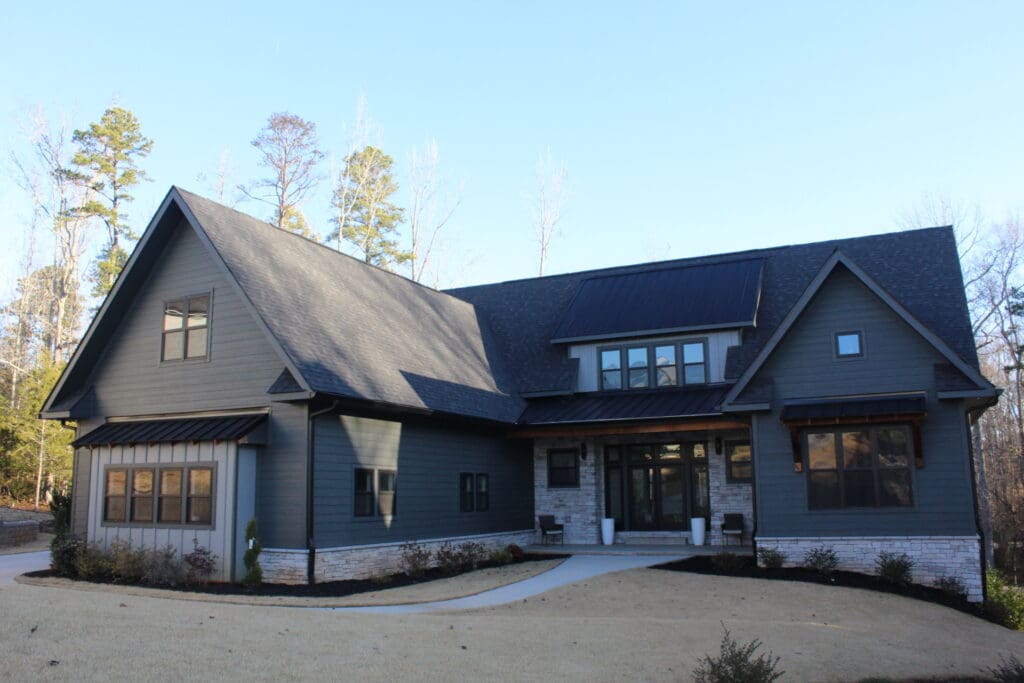 Siding installed on a new home