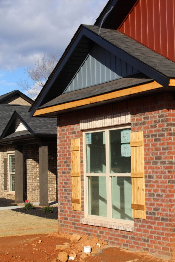 Brick house going through exterior renovation