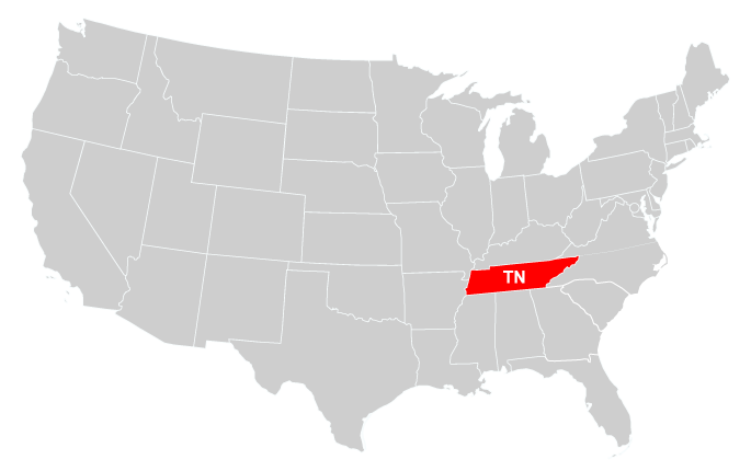 P & L Enterprises map showing TN service area